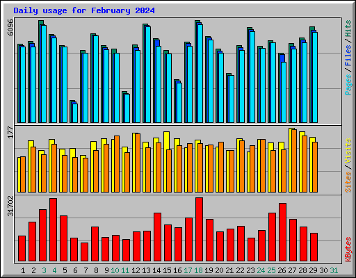 Daily usage for February 2024