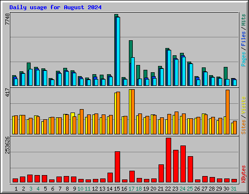 Daily usage for August 2024