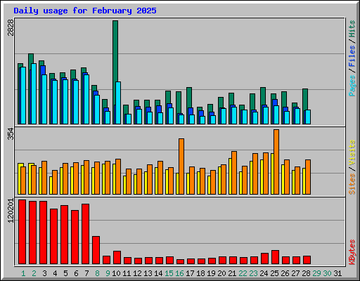 Daily usage for February 2025