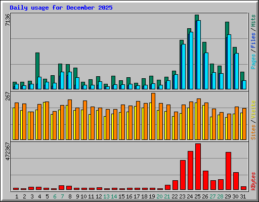 Daily usage for December 2025