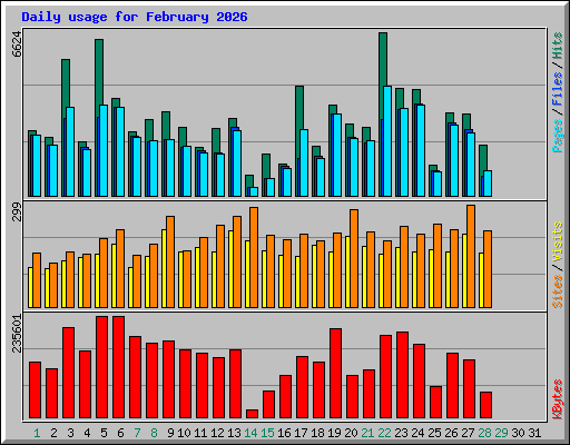 Daily usage for February 2026