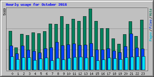 Hourly usage for October 2016