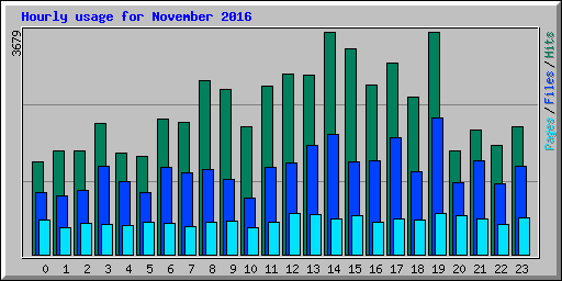 Hourly usage for November 2016