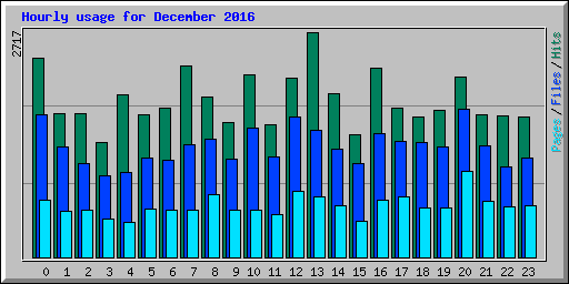 Hourly usage for December 2016