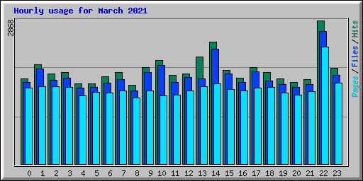 Hourly usage for March 2021