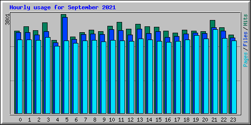 Hourly usage for September 2021