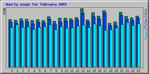 Hourly usage for February 2022
