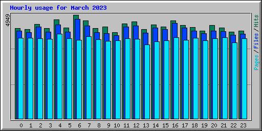 Hourly usage for March 2023
