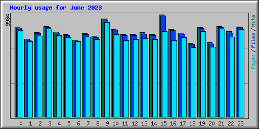 Hourly usage for June 2023