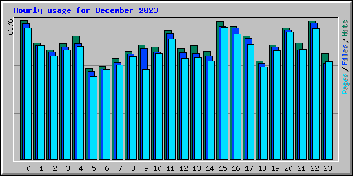 Hourly usage for December 2023